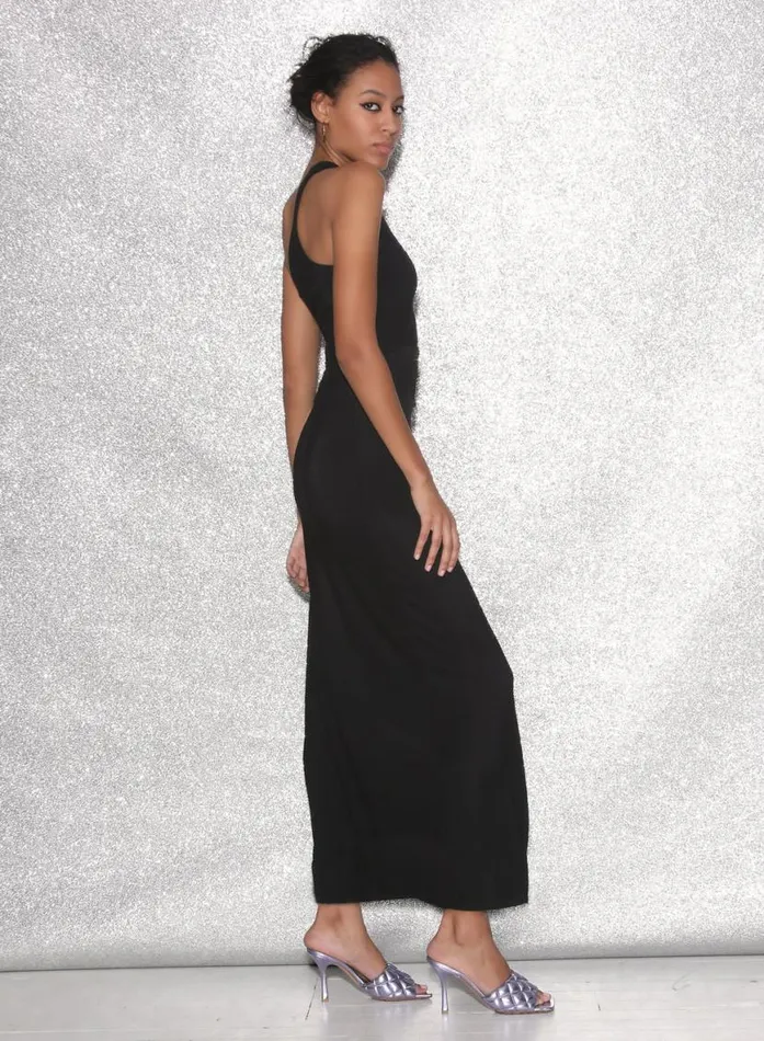 Dresses Clothing Fleur Du Mal Asymmetric Side Knot Dress Black