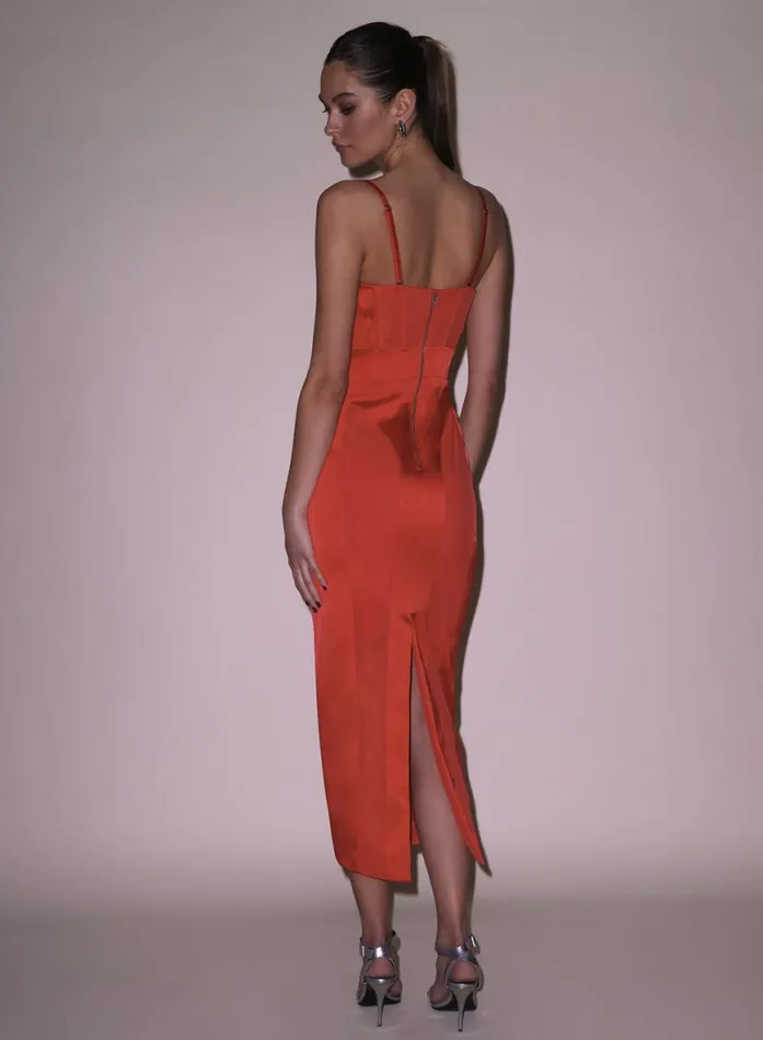 Dresses Clothing Fleur Du Mal Long Silk and Mesh Bustier Dress Kiss
