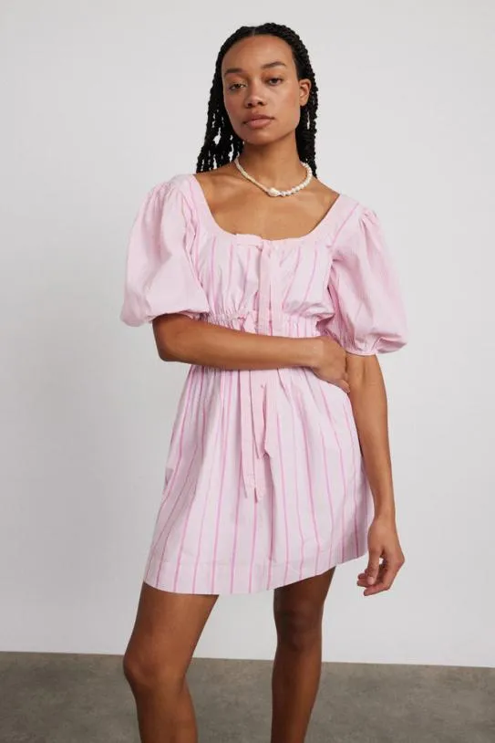 Dresses Women Damson Madder Amelie Mini Dress 8211 Pink Stripe