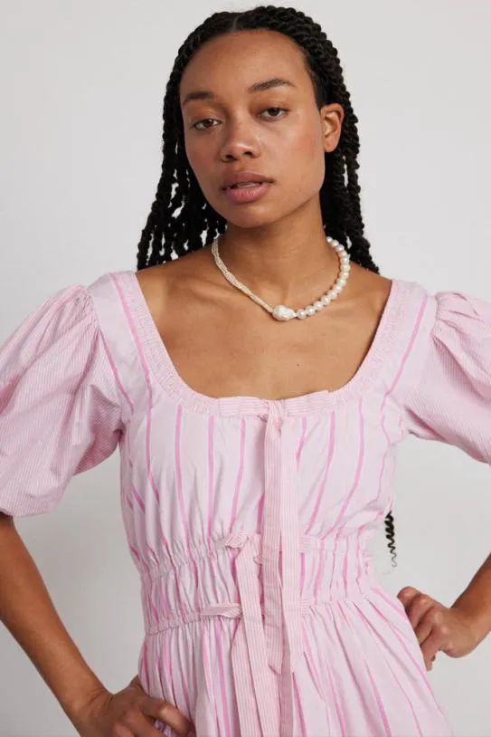 Dresses Women Damson Madder Amelie Mini Dress 8211 Pink Stripe