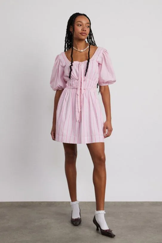 Dresses Women Damson Madder Amelie Mini Dress 8211 Pink Stripe