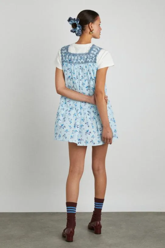 Dresses Women Damson Madder Bliss Mini Dress 8211 Vintage Blue Floral