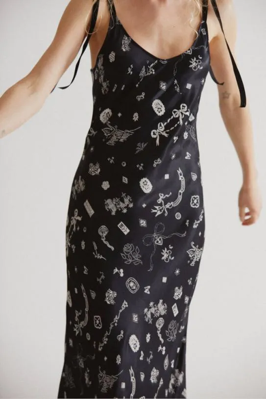 Dresses Women Damson Madder Cleo Slip Dress Symbol Print