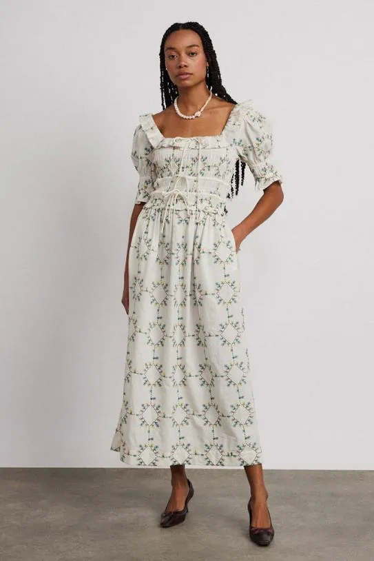 Dresses Women Damson Madder Heidi Embroidered Midi Dress