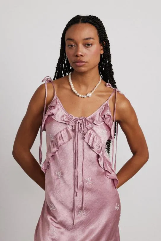 Dresses Women Damson Madder Kiki Embroidered Dress 8211 Pink Bow