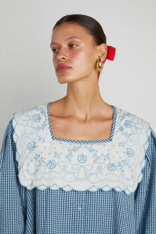 Dresses Women Damson Madder Mala Mini 8211 Blue Gingham