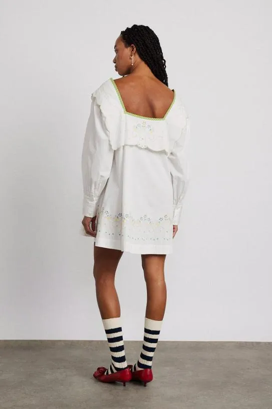 Dresses Women Damson Madder Mala Mini Dress 8211 Floral Embroidery