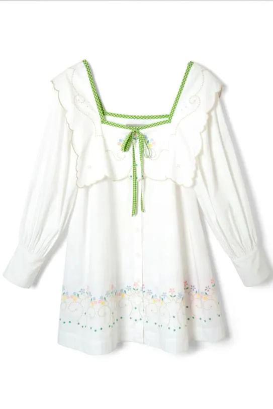 Dresses Women Damson Madder Mala Mini Dress 8211 Floral Embroidery