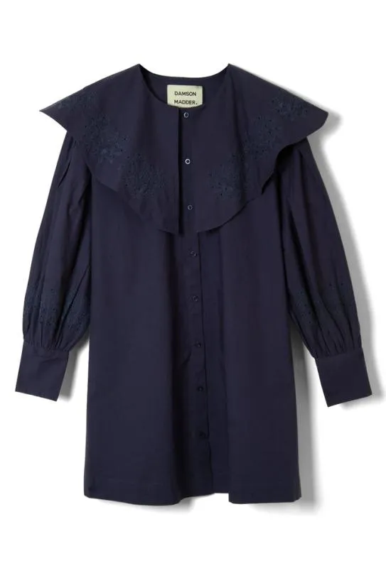 Dresses Women Damson Madder Mimi Mini Dress 8211 Navy Broderie