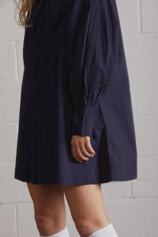 Dresses Women Damson Madder Mimi Mini Dress 8211 Navy Broderie