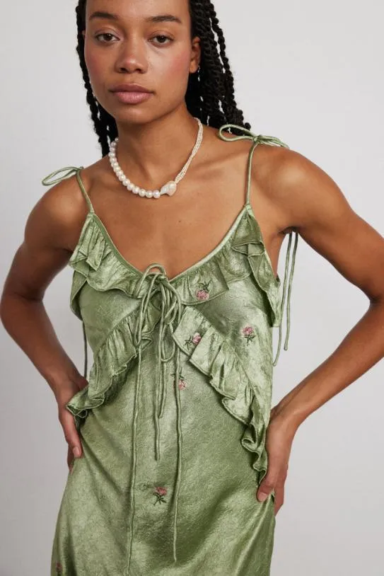Dresses Women Damson Madder Oceanus Slip Dress 8211 Sage Rose