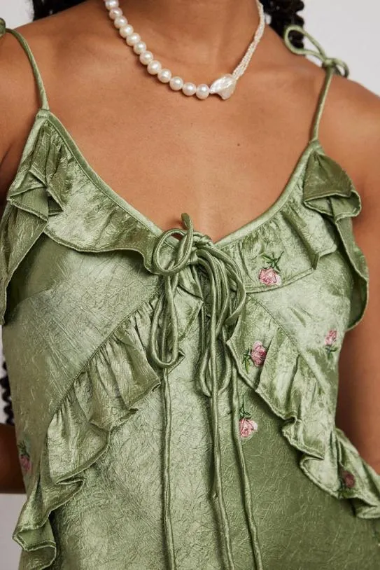Dresses Women Damson Madder Oceanus Slip Dress 8211 Sage Rose