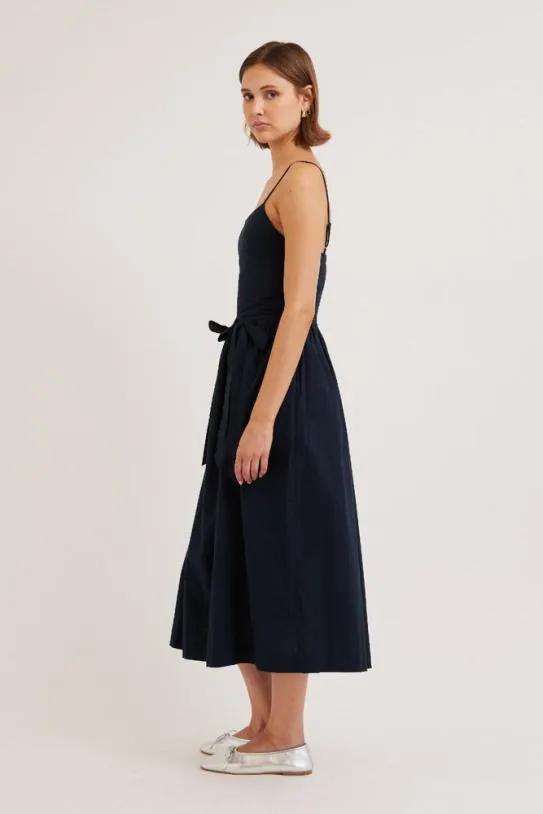Dresses Women Damson Madder Penelope Apron Dress 8211 Navy
