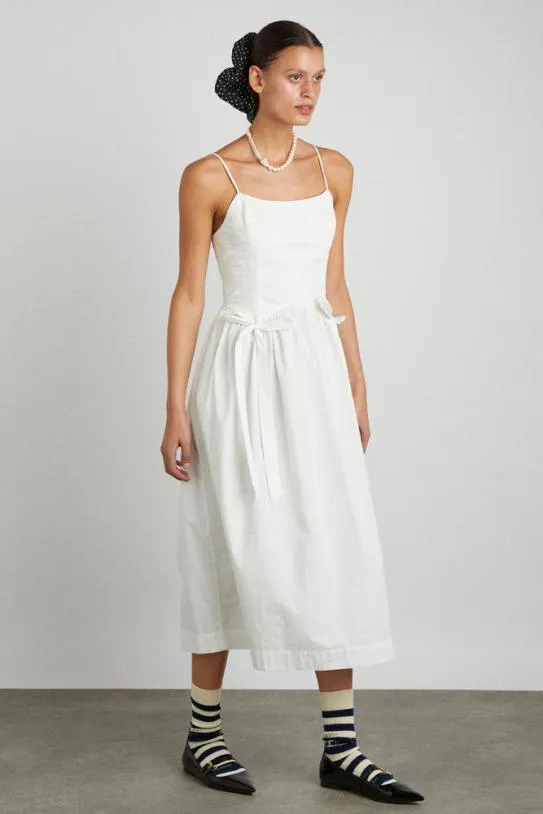 Dresses Women Damson Madder Penelope Apron Dress 8211 White
