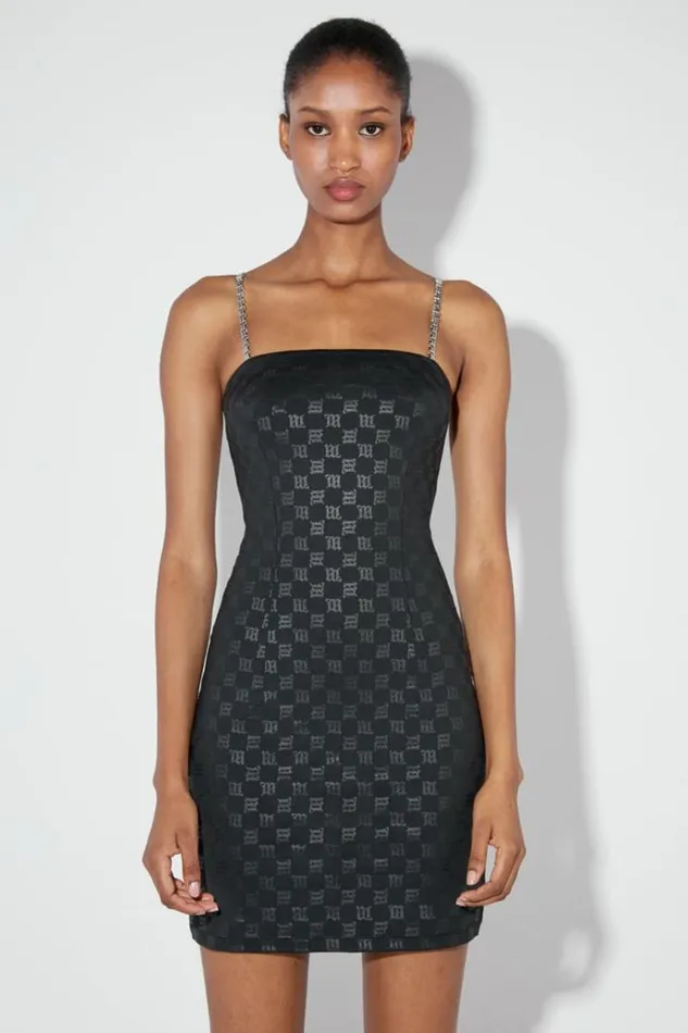 Dresses Women MISBHV Monogram Spaghetti Mini Dress Black