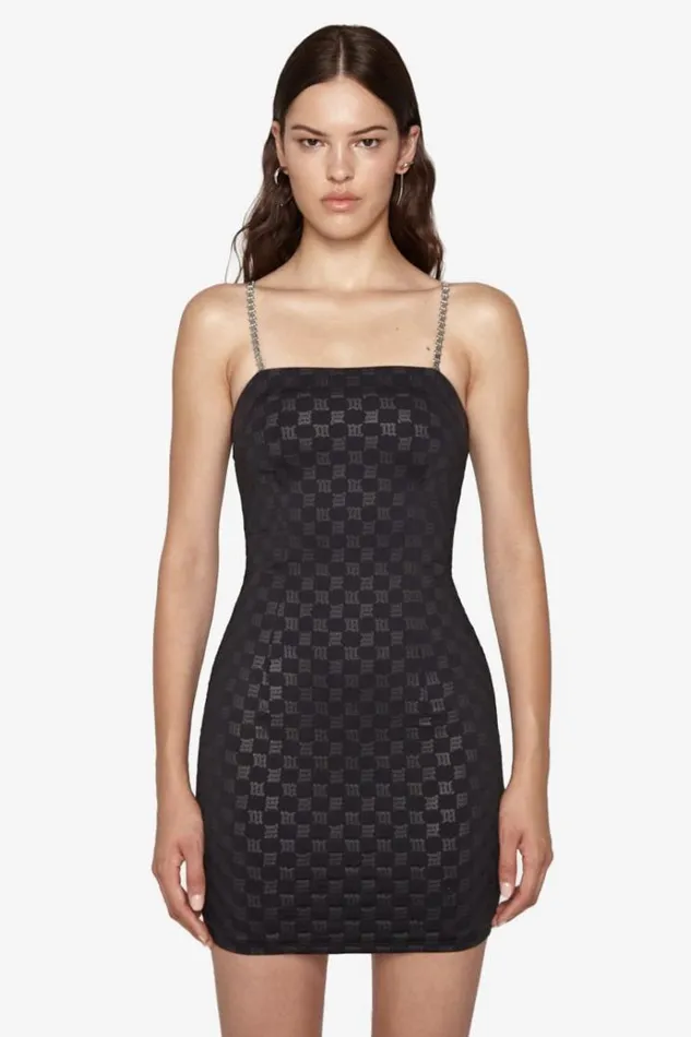 Dresses Women MISBHV Monogram Spaghetti Mini Dress Black