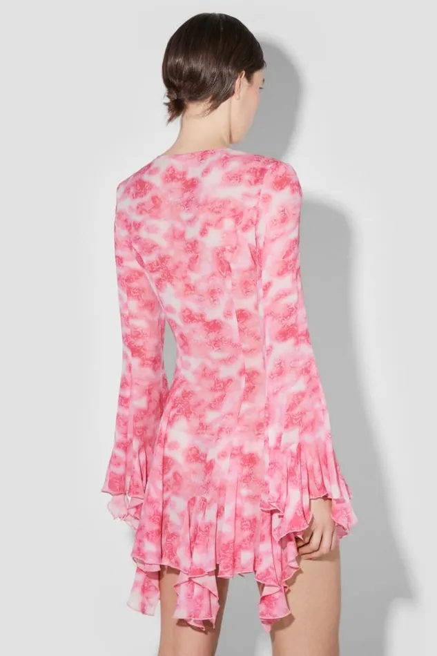 Dresses Women MISBHV Recycled Viscose Chiffon Lace Mini Dress Pink
