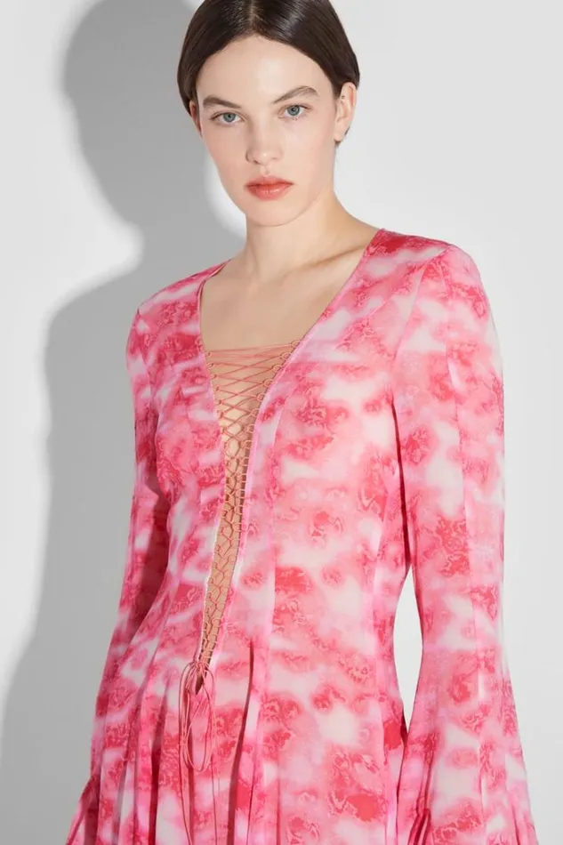 Dresses Women MISBHV Recycled Viscose Chiffon Lace Mini Dress Pink