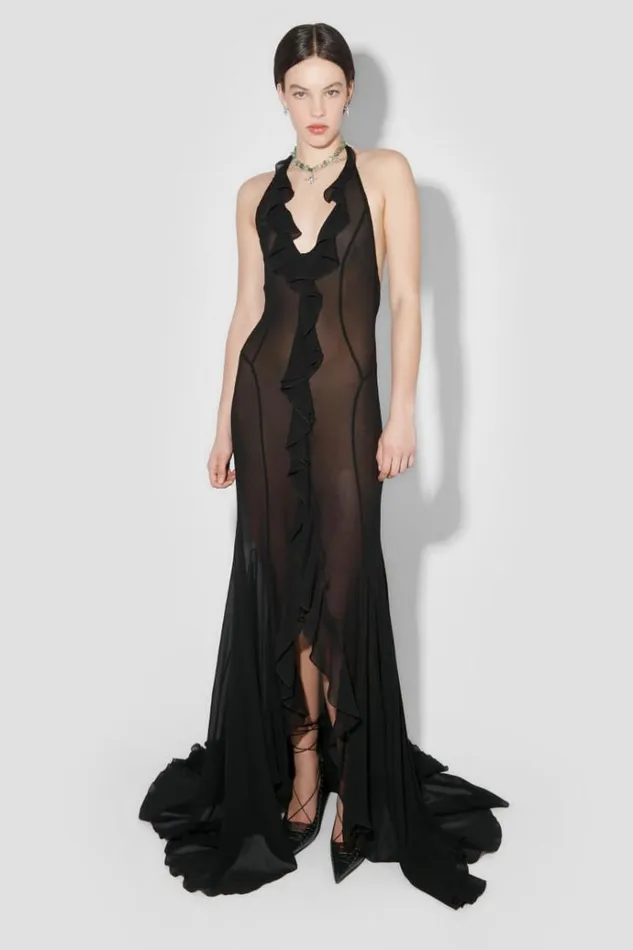 Dresses Women MISBHV Recycled Viscose Chiffon Maxi Dress Black