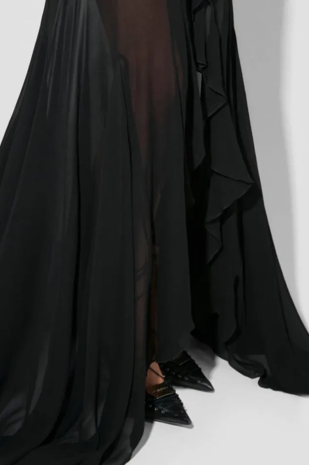 Dresses Women MISBHV Recycled Viscose Chiffon Maxi Dress Black