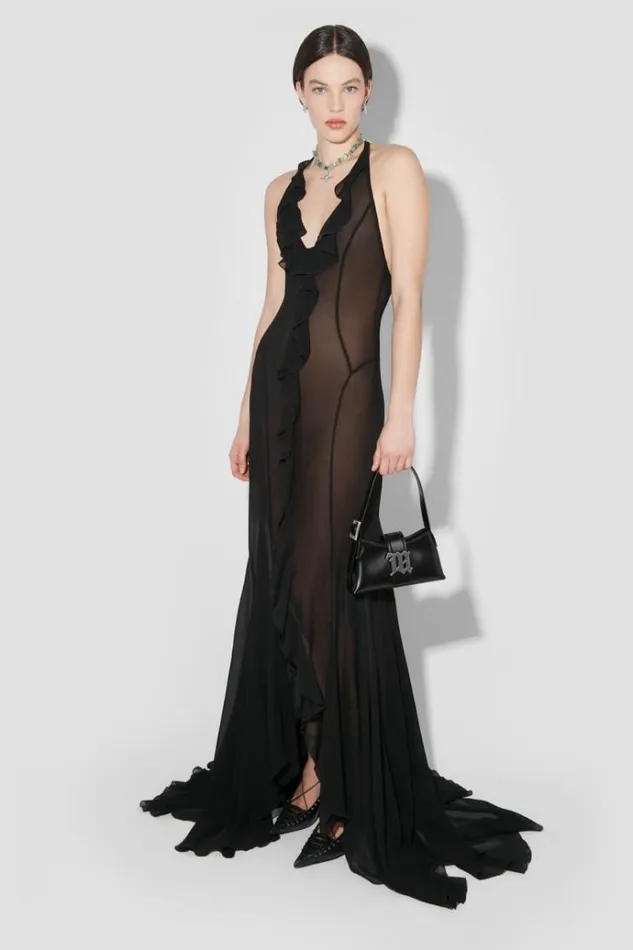 Dresses Women MISBHV Recycled Viscose Chiffon Maxi Dress Black
