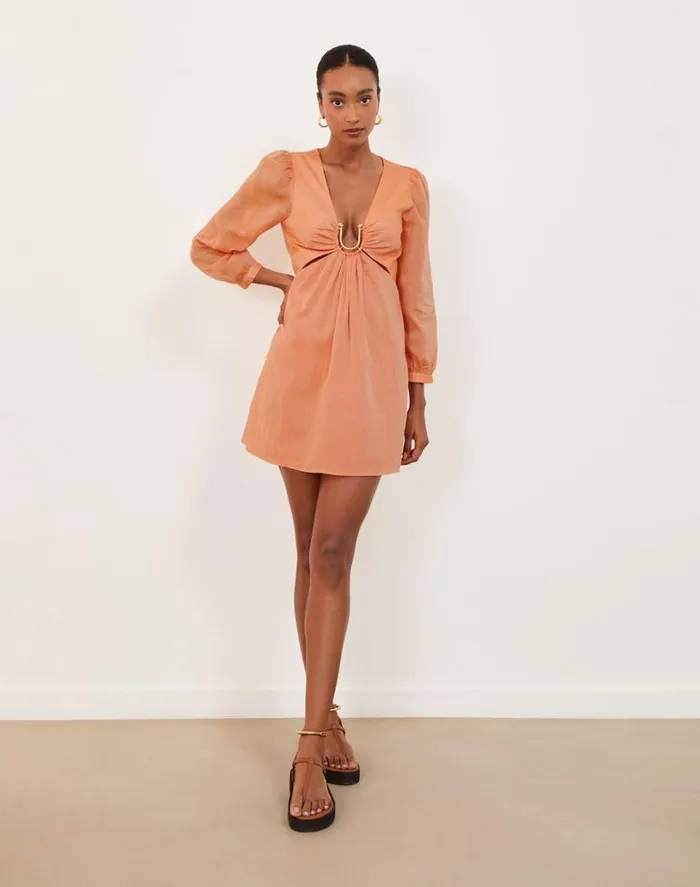 Dresses Women ViX Paula Hermanny Amelia Detail Short Dress 8211 Grapefruit