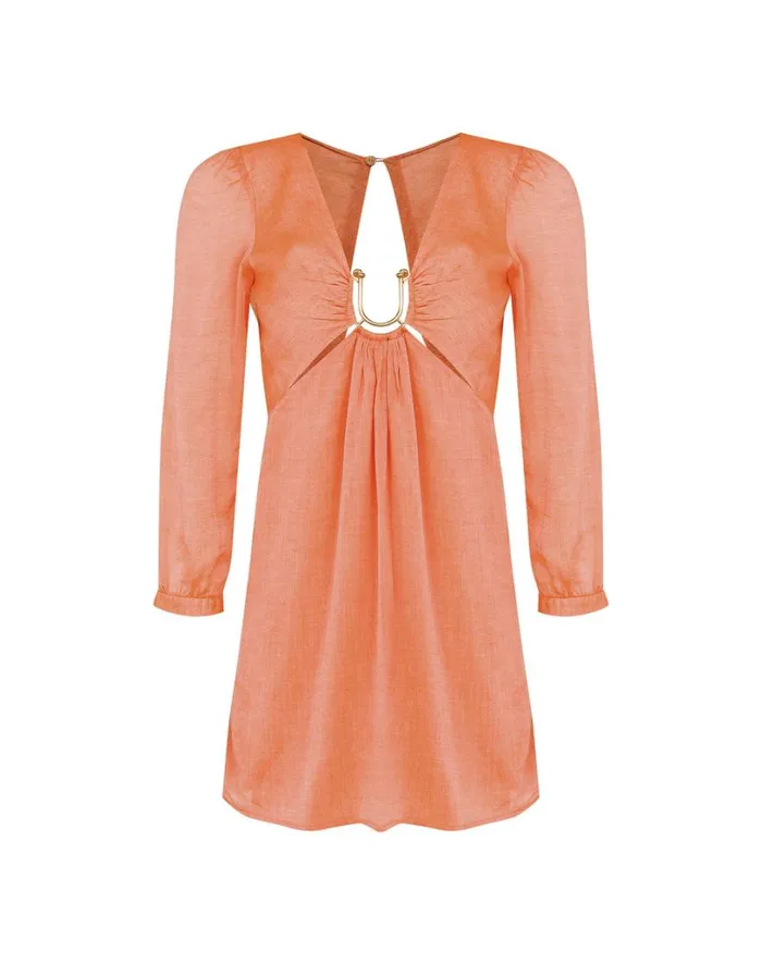 Dresses Women ViX Paula Hermanny Amelia Detail Short Dress 8211 Grapefruit