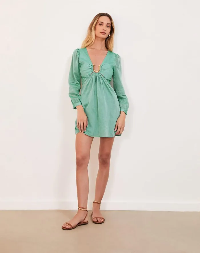 Dresses Women ViX Paula Hermanny Amelia Detail Short Dress 8211 Seagreen
