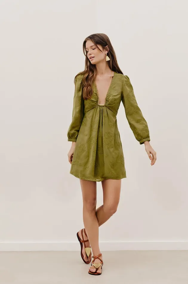 Dresses Women ViX Paula Hermanny Amelie Short Dress 8211 Avocado