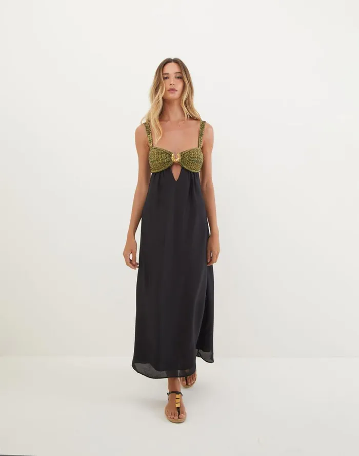 Dresses Women ViX Paula Hermanny Aria Long Dress 8211 Black