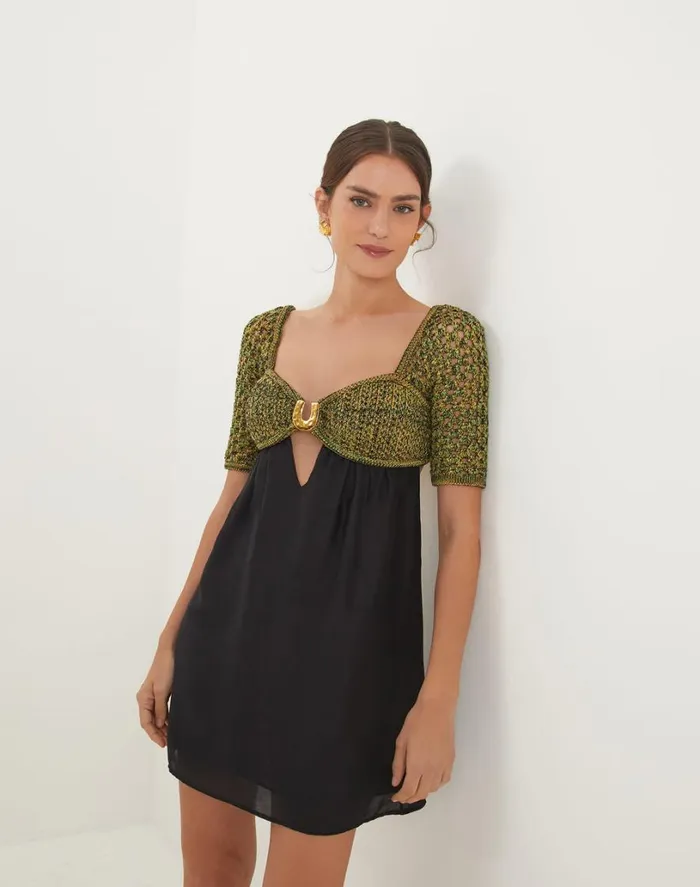 Dresses Women ViX Paula Hermanny Aria Short Dress 8211 Black