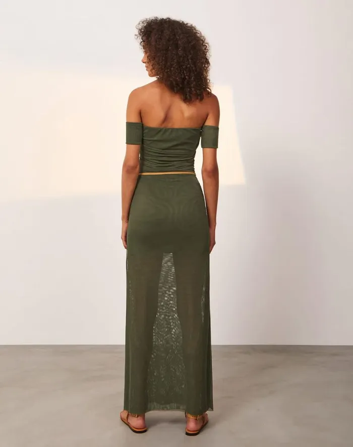 Dresses Women ViX Paula Hermanny Brine Detail Long Dress 8211 Evergreen