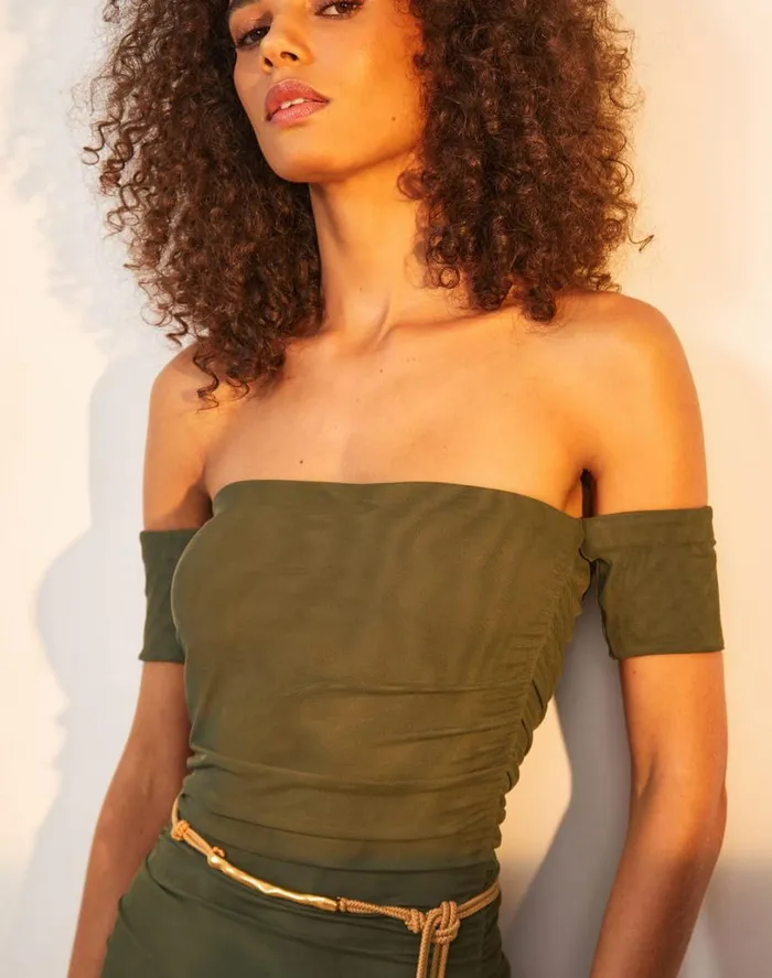 Dresses Women ViX Paula Hermanny Brine Detail Long Dress 8211 Evergreen