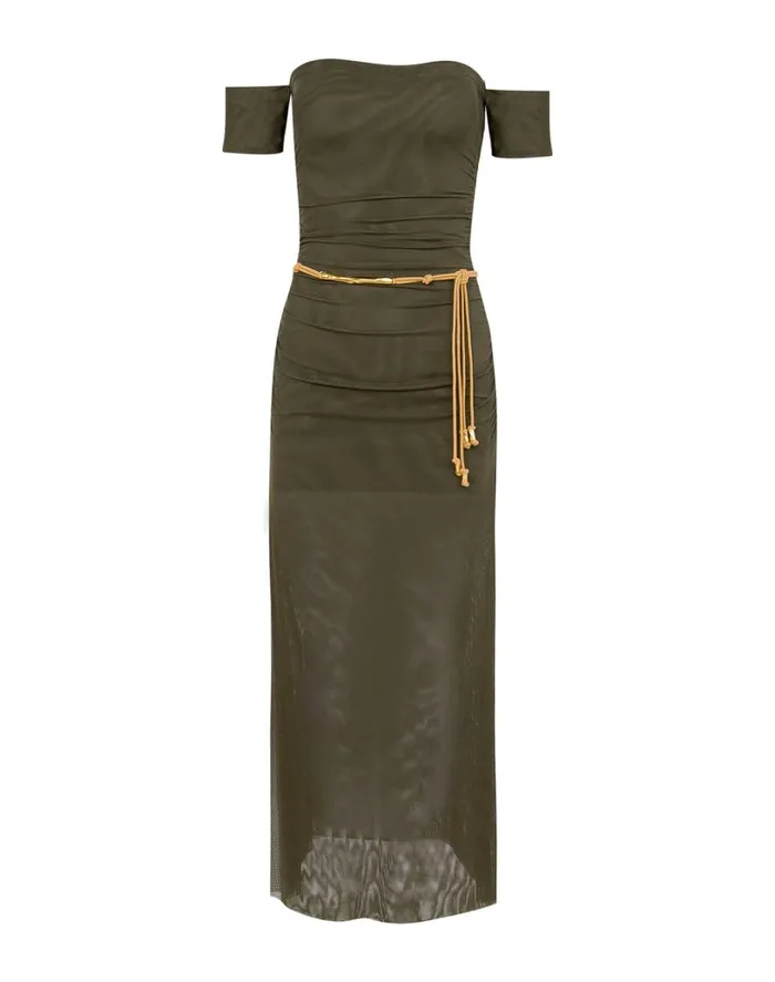 Dresses Women ViX Paula Hermanny Brine Detail Long Dress 8211 Evergreen