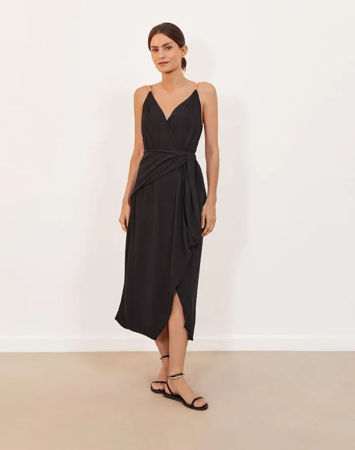 Dresses Women ViX Paula Hermanny Carly Detail Midi Dress 8211 Black