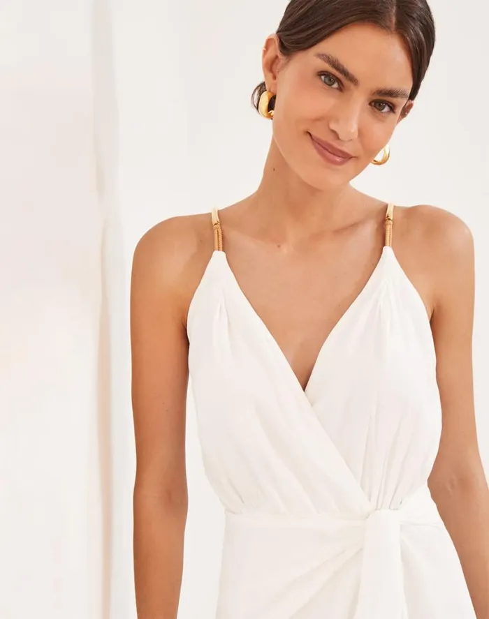 Dresses Women ViX Paula Hermanny Carly Detail Midi Dress 8211 Off White