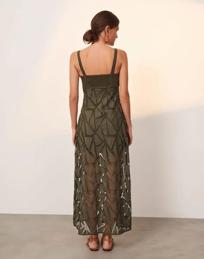 Dresses Women ViX Paula Hermanny Eleni Long Dress 8211 Evergreen