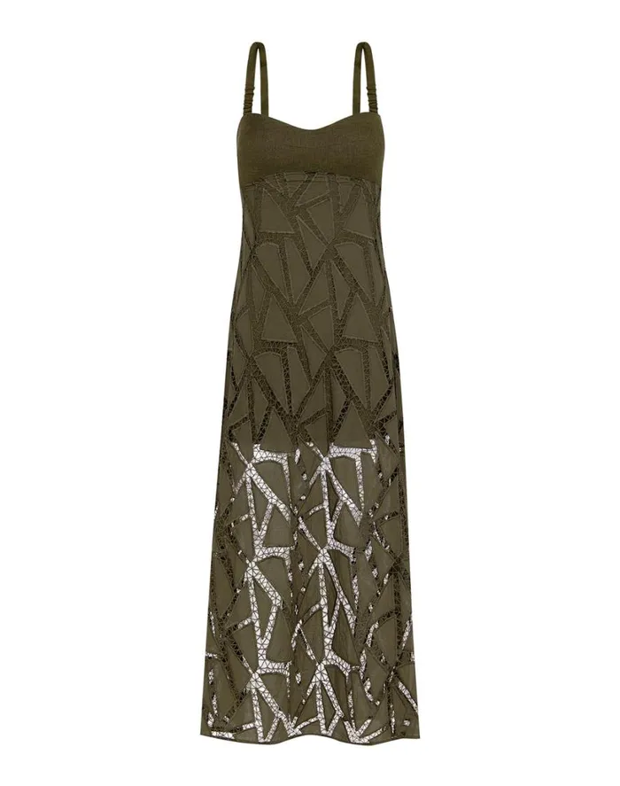 Dresses Women ViX Paula Hermanny Eleni Long Dress 8211 Evergreen