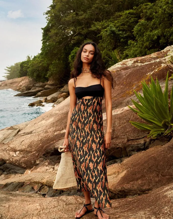 Dresses Women ViX Paula Hermanny Estelle Long Dress 8211 Camu