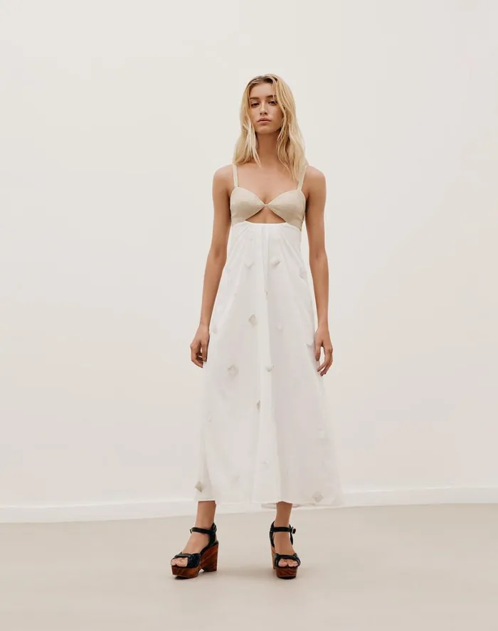 Dresses Women ViX Paula Hermanny Goldie Long Dress 8211 Natural