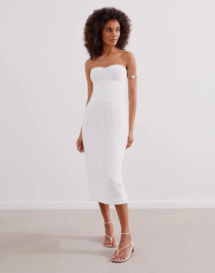 Dresses Women ViX Paula Hermanny Inara Midi Dress 8211 Off White