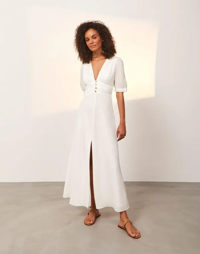 Dresses Women ViX Paula Hermanny Irida Detail Midi Dress 8211 Off White