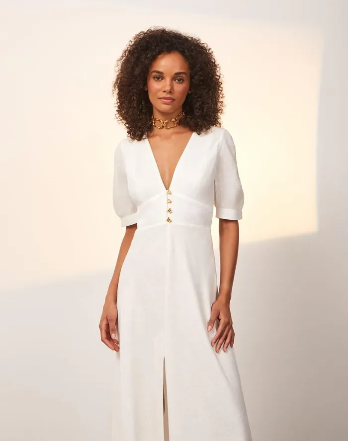 Dresses Women ViX Paula Hermanny Irida Detail Midi Dress 8211 Off White