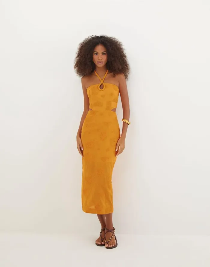 Dresses Women ViX Paula Hermanny Jordana Midi Dress 8211 Sunset