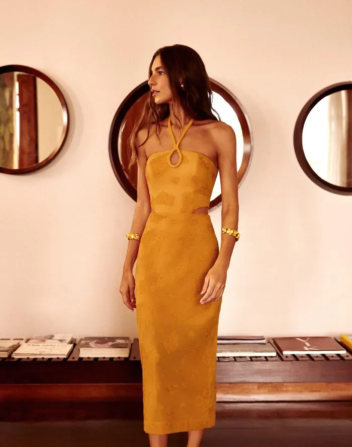 Dresses Women ViX Paula Hermanny Jordana Midi Dress 8211 Sunset
