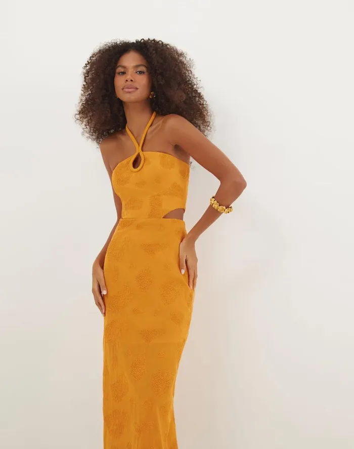 Dresses Women ViX Paula Hermanny Jordana Midi Dress 8211 Sunset