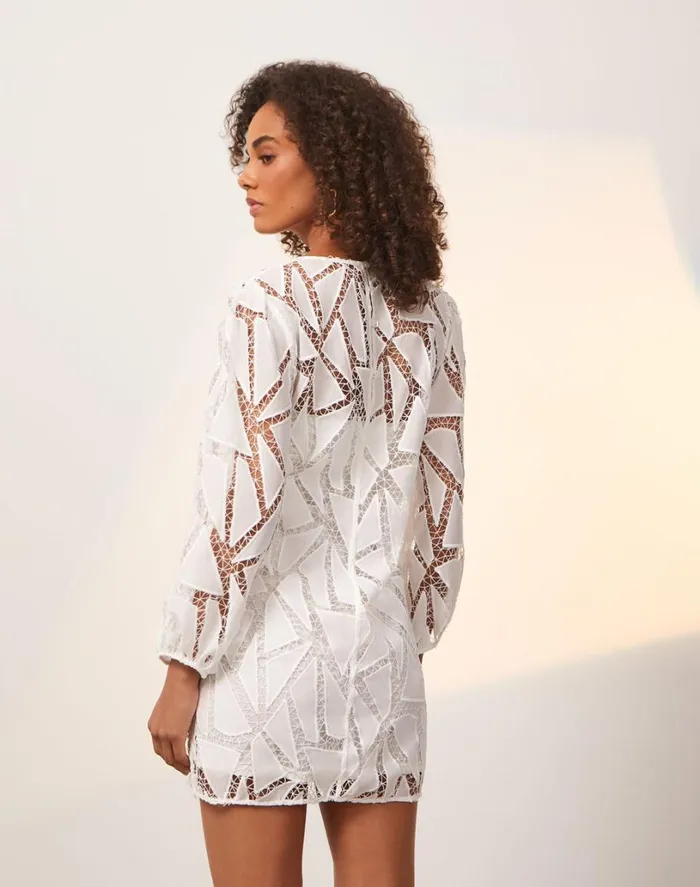 Dresses Women ViX Paula Hermanny Julieta Short Dress 8211 Off White