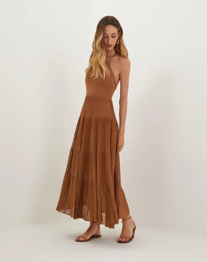 Dresses Women ViX Paula Hermanny Knit Nina Long Dress 8211 Camel