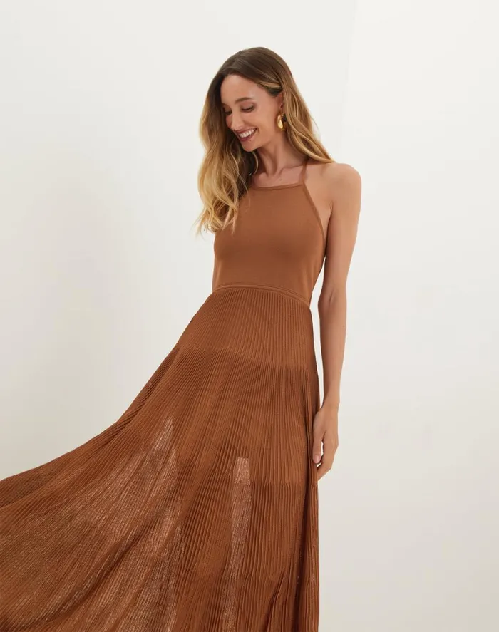 Dresses Women ViX Paula Hermanny Knit Nina Long Dress 8211 Camel