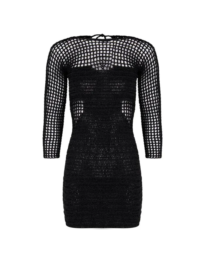 Dresses Women ViX Paula Hermanny Knit Peggy Short Dress 8211 Black